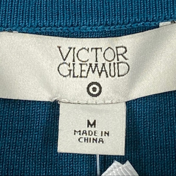 Victor Glemaud X Target Striped Mock Turtleneck Pullover Sweater Teal/Lime Sz M - Picture 9 of 11